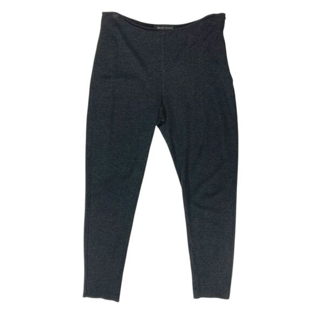 Ralph Lauren Side Zip Slim Leggings Pants Women L Gray Stretch Office Academia
